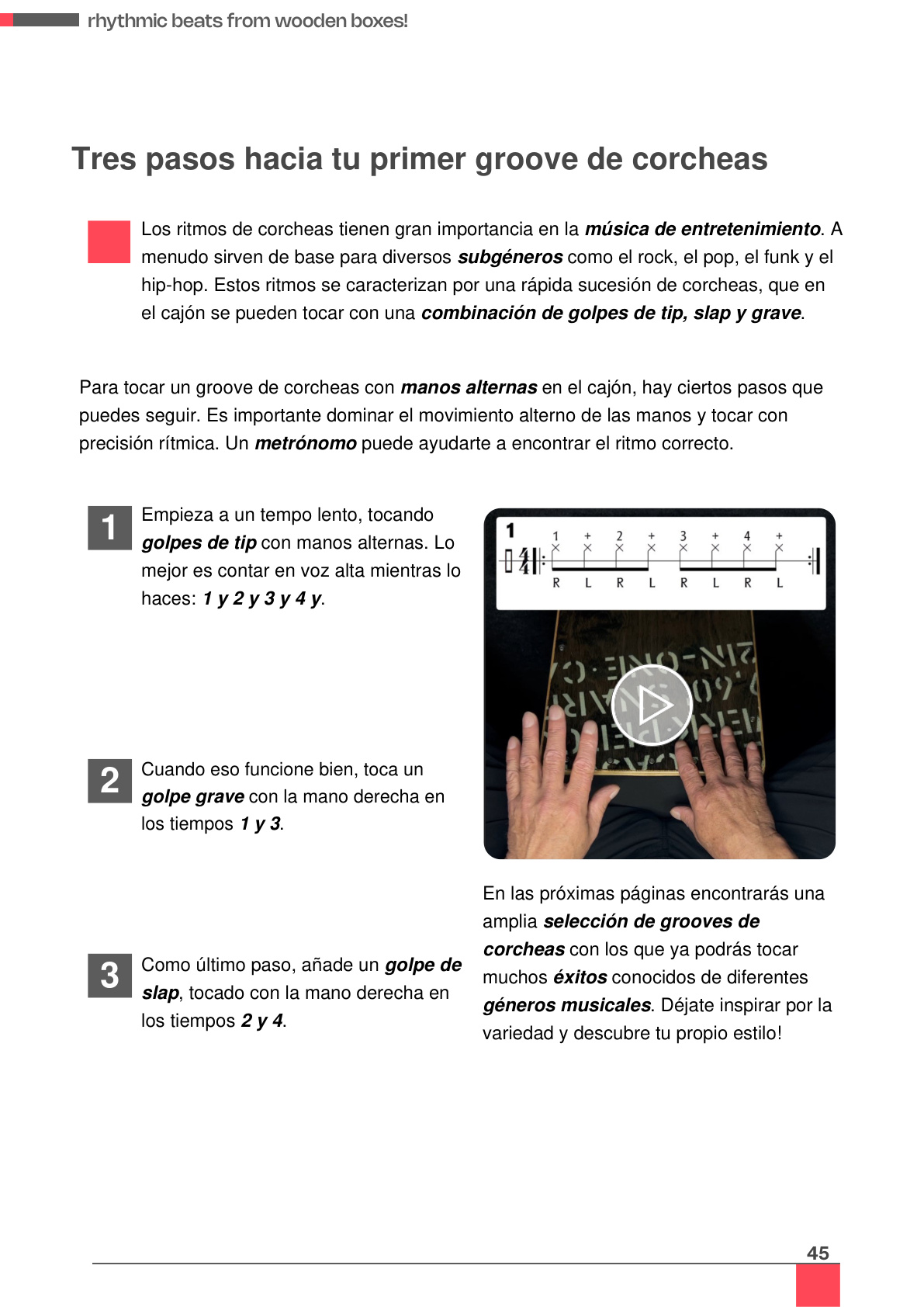 Vista previa: 3 pasos para tu primer groove de corcheas (vídeo)