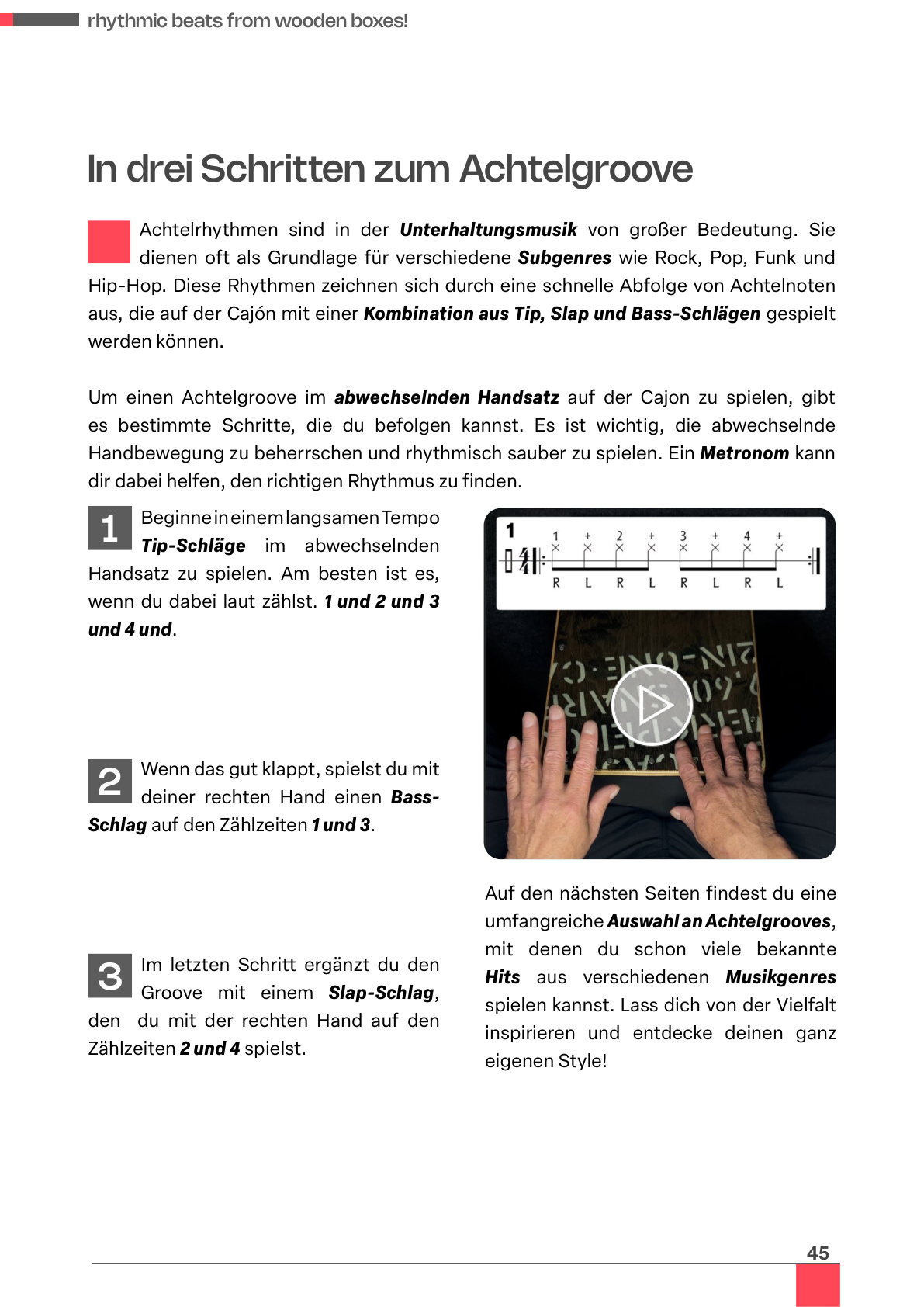 Vorschau: In 3 Schritten zum Achtelgroove (Video)