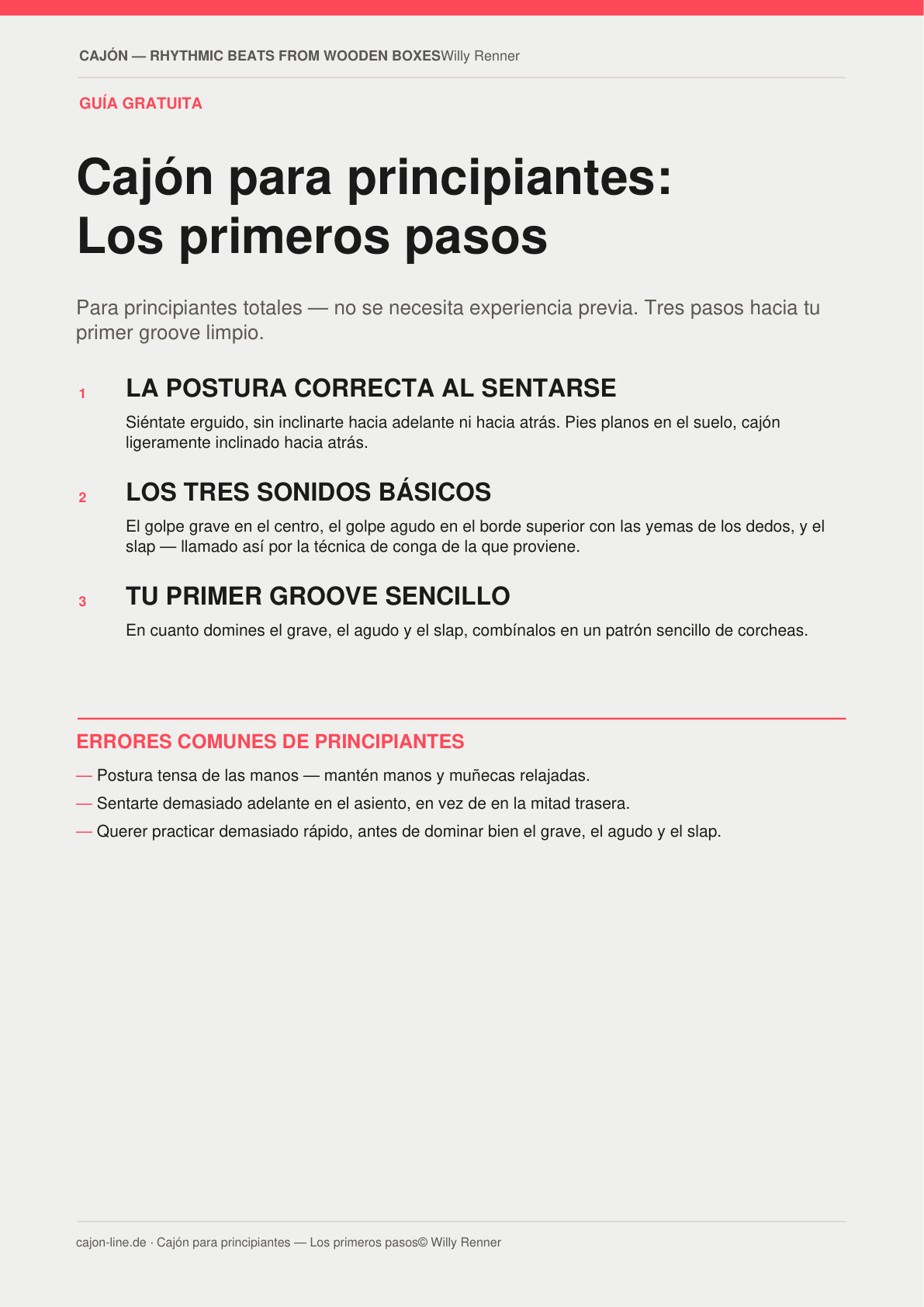 Vista previa: Cajón para principiantes