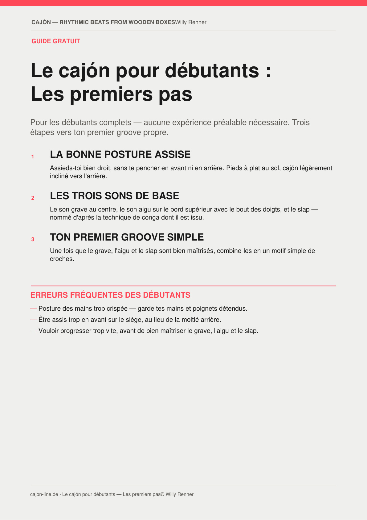 Aperçu : Le cajón pour débutants
