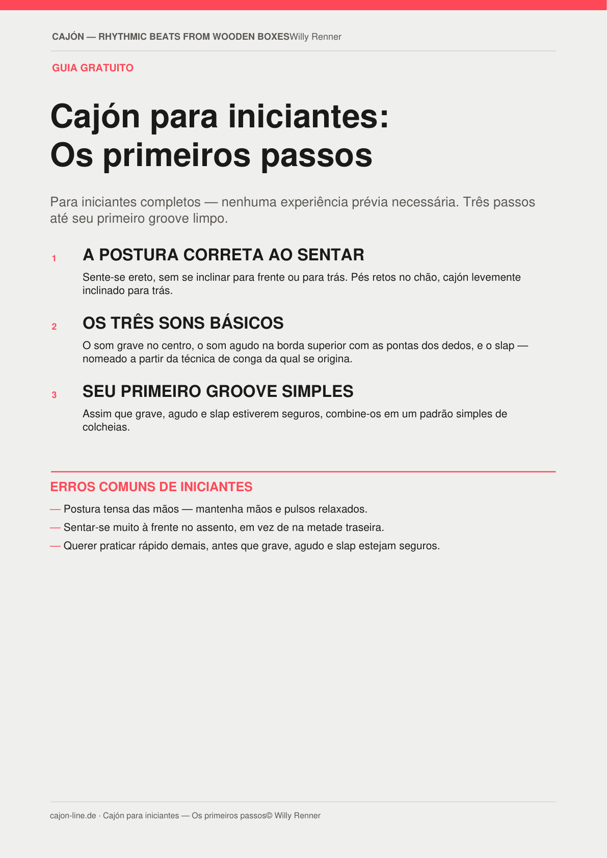 Pré-visualização: Cajón para iniciantes