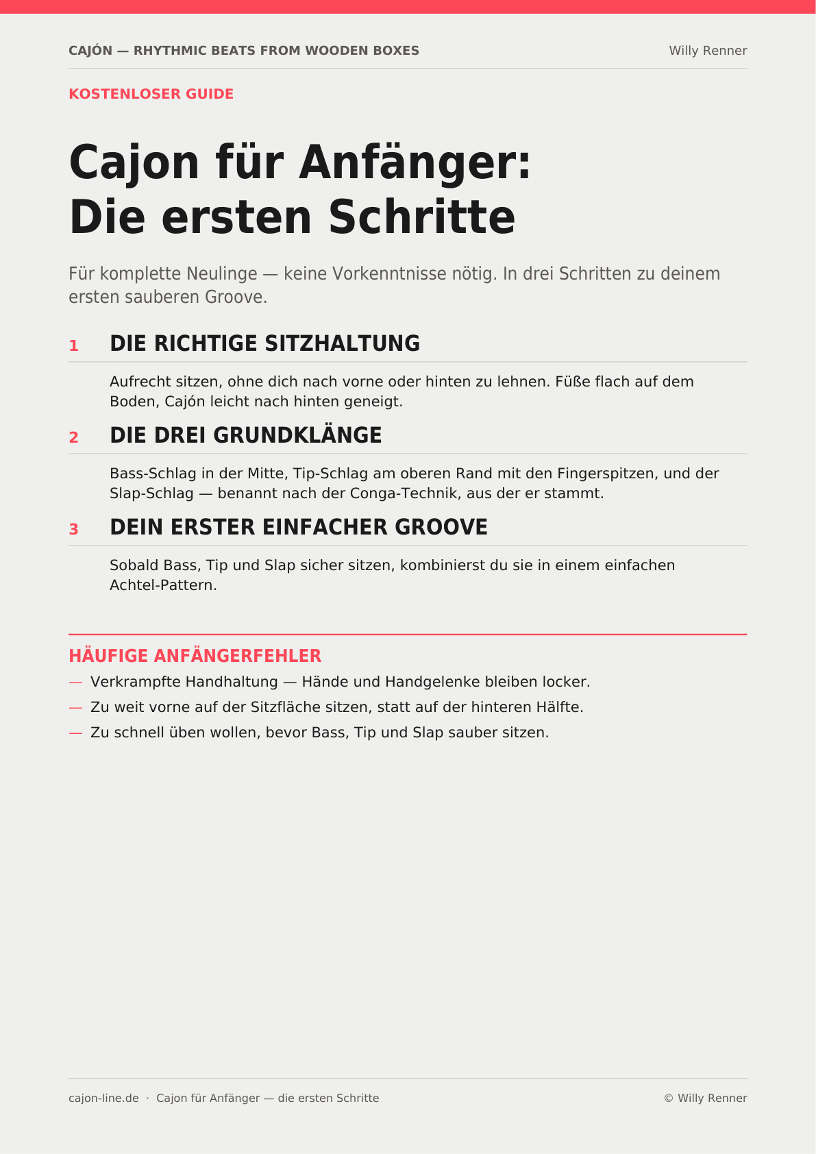 Vorschau: Cajon lernen für Anfänger