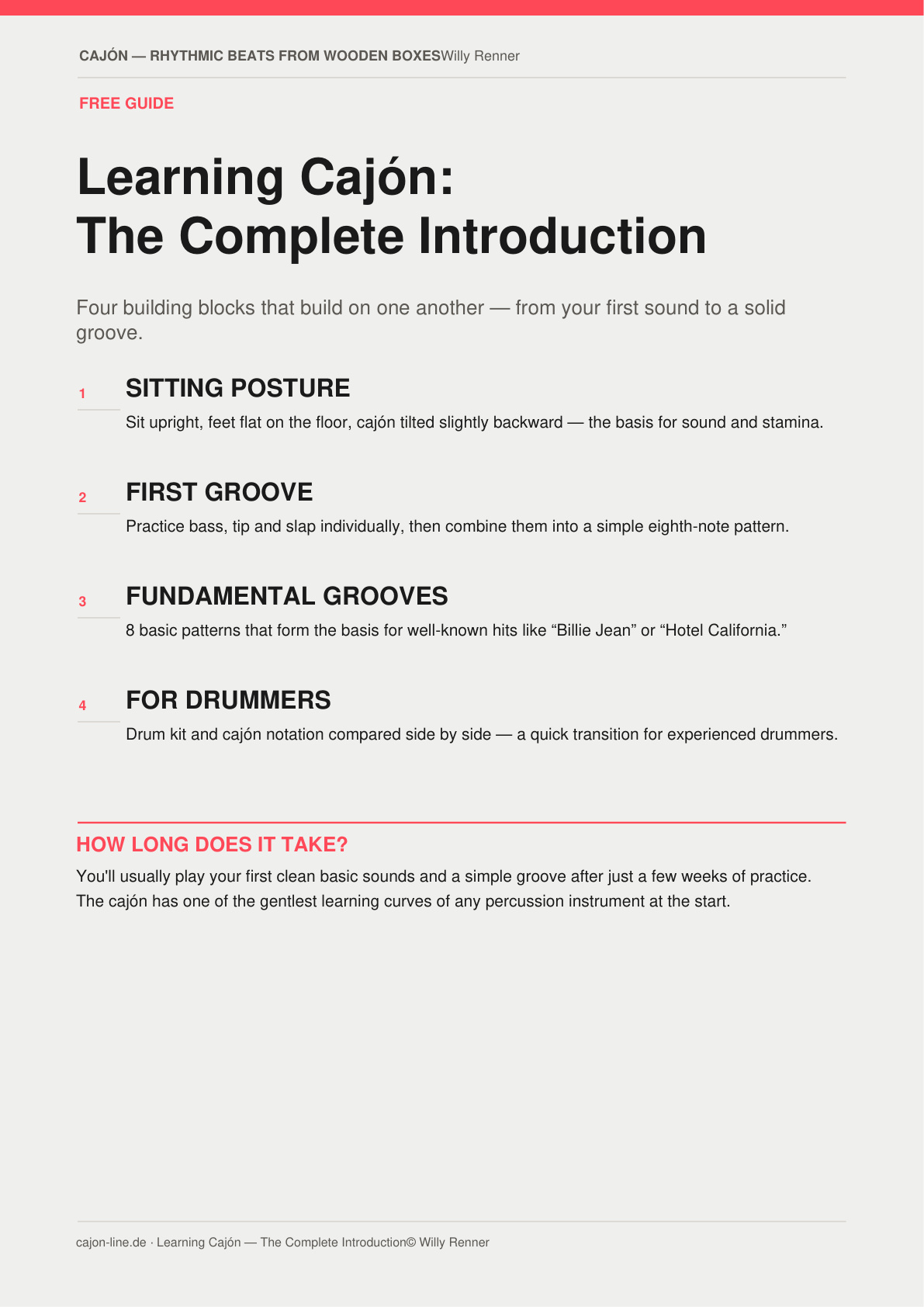 Preview: Learning cajón – the complete introduction