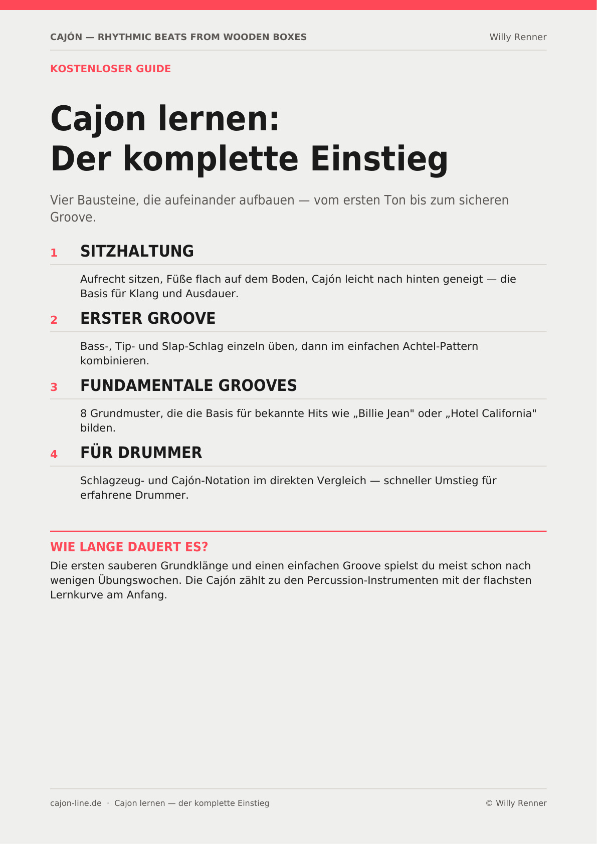Vorschau: Cajon lernen – der komplette Einstieg